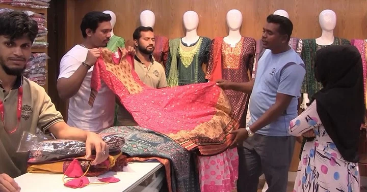 কিশোরগঞ্জের পোশাক মার্কেটে এখনও জমে উঠেনি বেচাকেনা